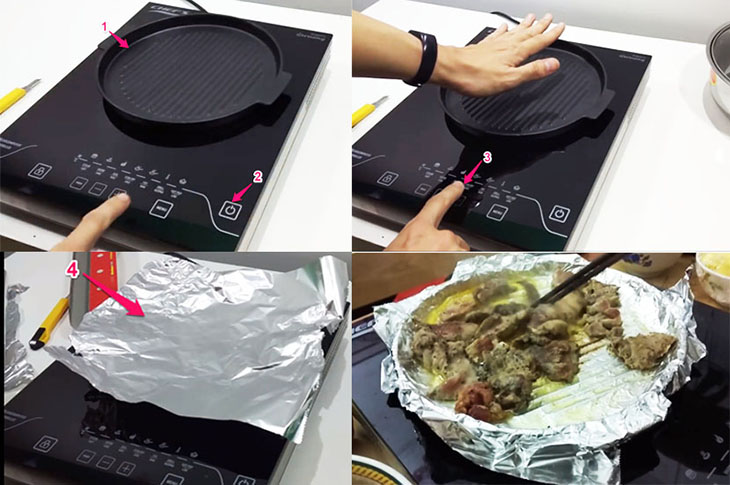 nướng giấy bạc trên bếp hồng ngoại 